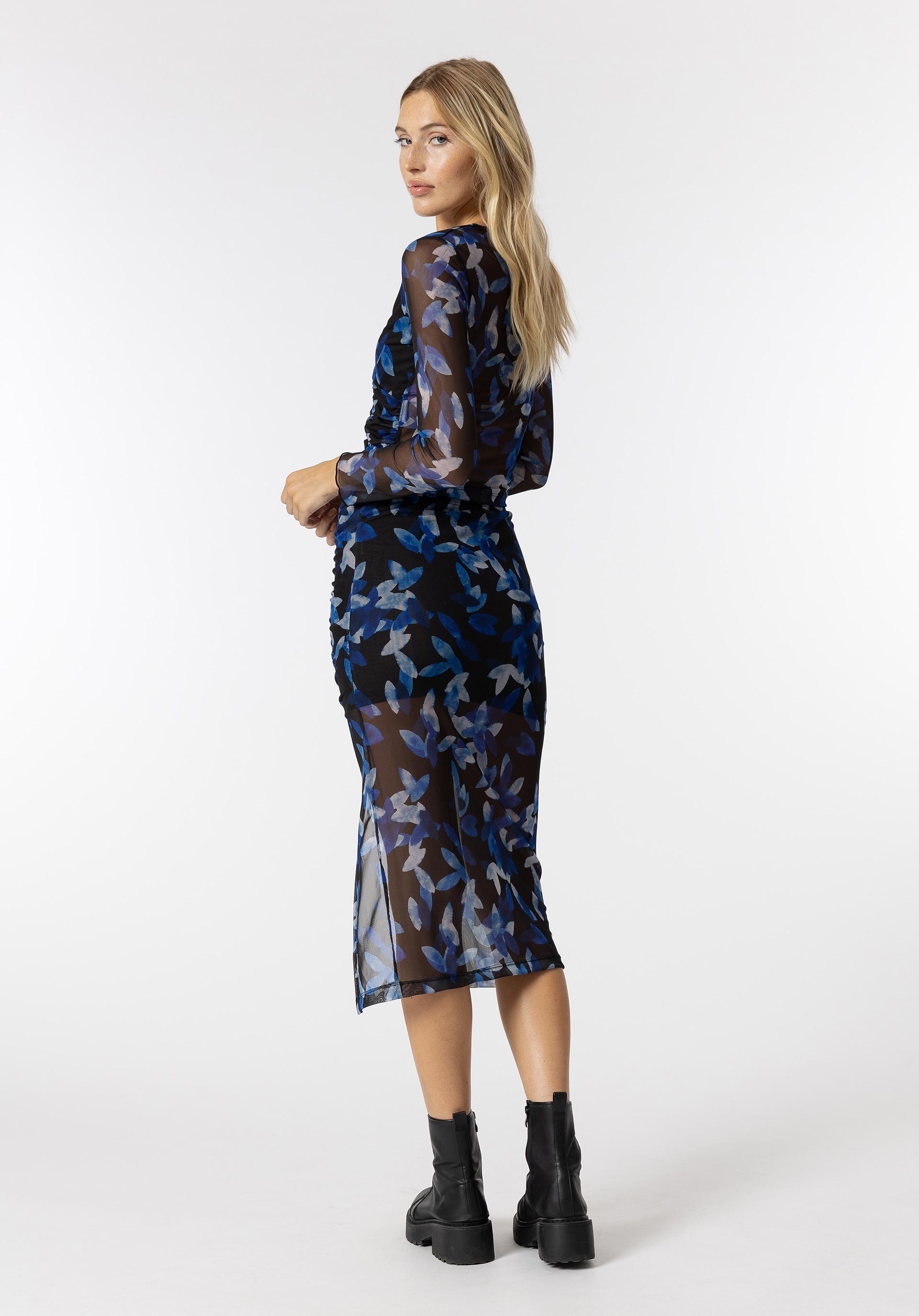 Saia Midi Mesh Estampada
