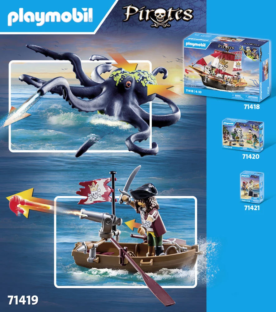 PIRATE AVEC PIEUVRE GEANTE - 71419