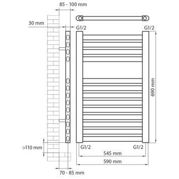 Haceka designradiator Sinai wit 367 Watt 69x59 cm