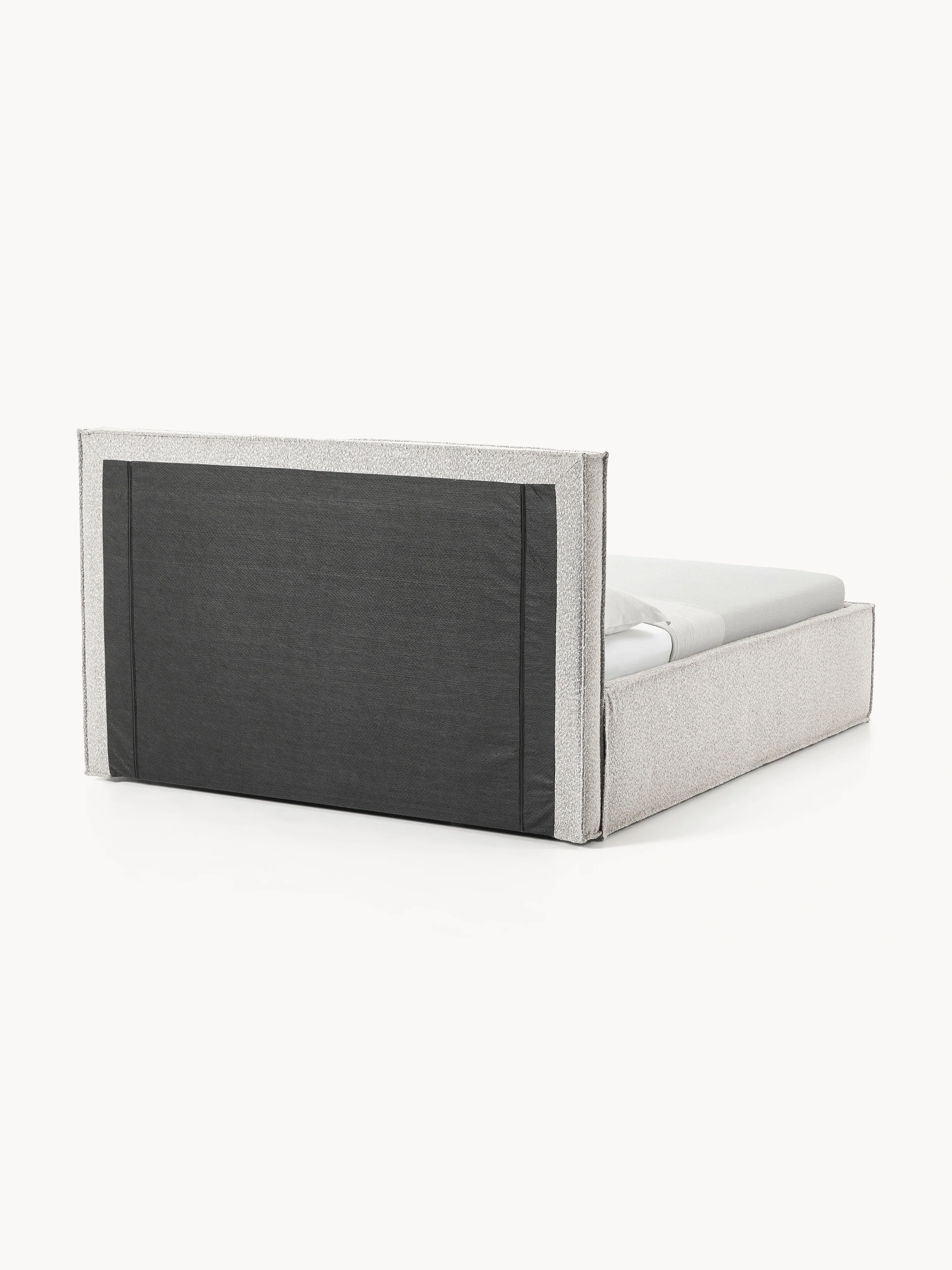 Bouclé gestoffeerd bed Dream met opbergruimte