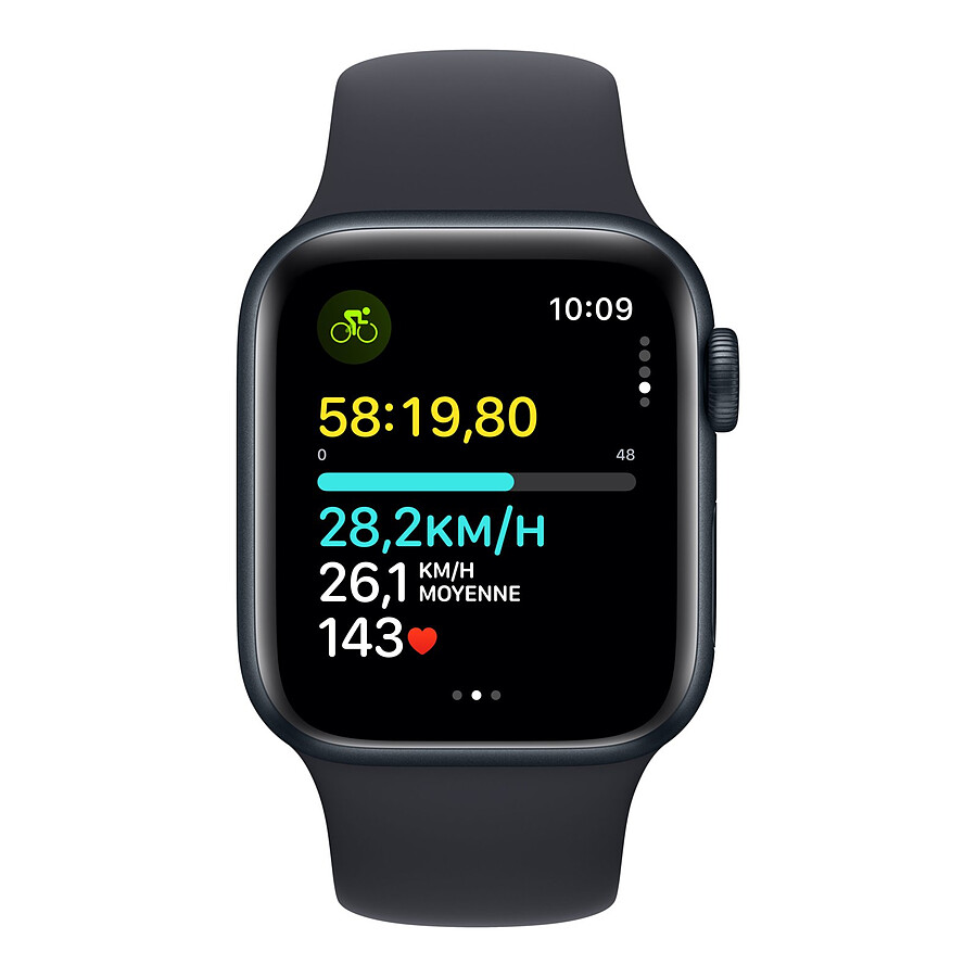 Apple Watch SE GPS + Cellular (2023) (Minuit - Bracelet Sport Band Minuit ) - 40 mm - Taille M/L