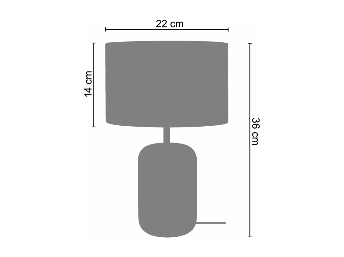Lampe a poser cylindre bois naturel,bleu 36 cm.