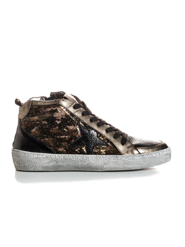 Sneakers Brittany Mix Sequins Bronze - Reqins