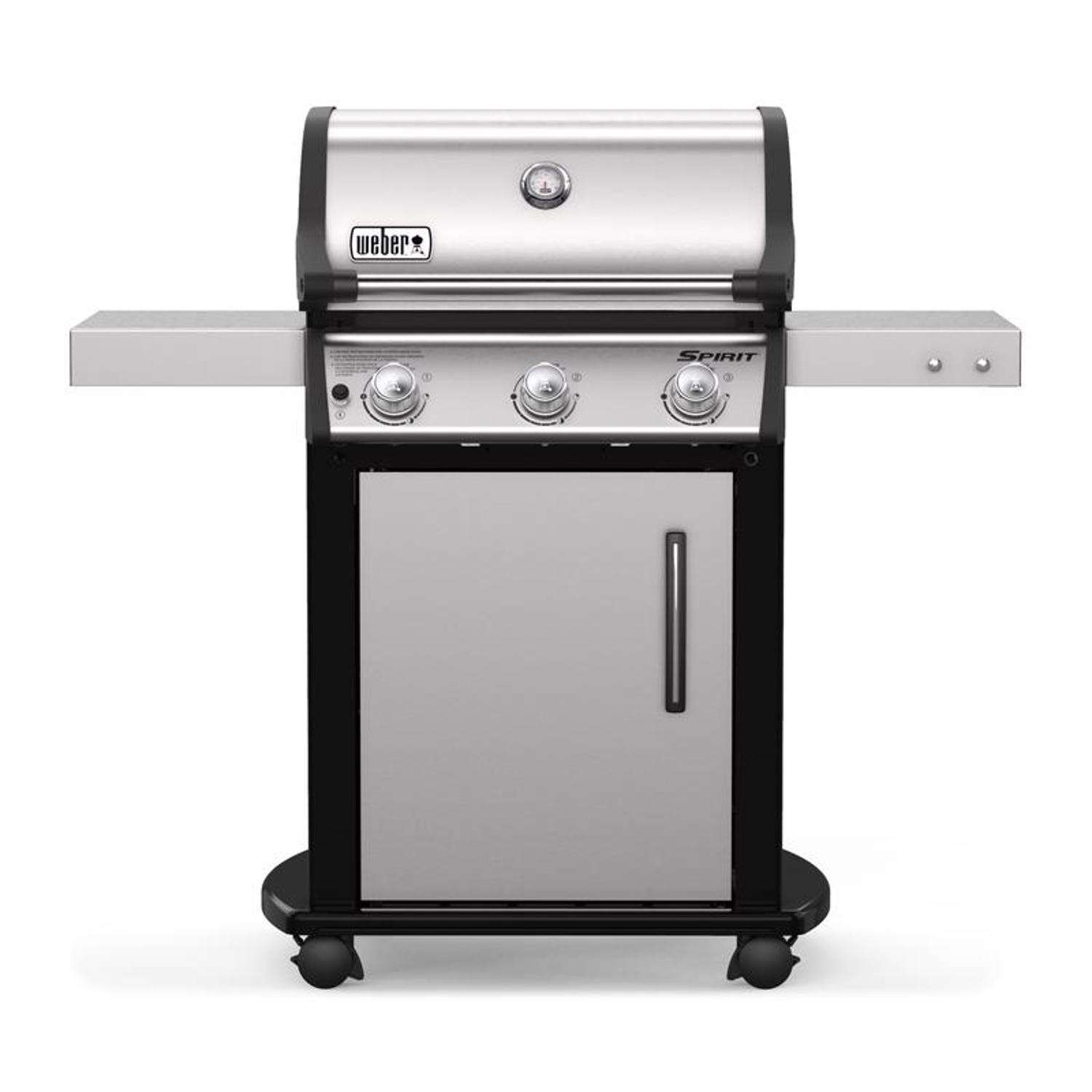 Churrasqueira a gás propano Weber Spirit S-315 com 3 queimadores e aço inoxidável.