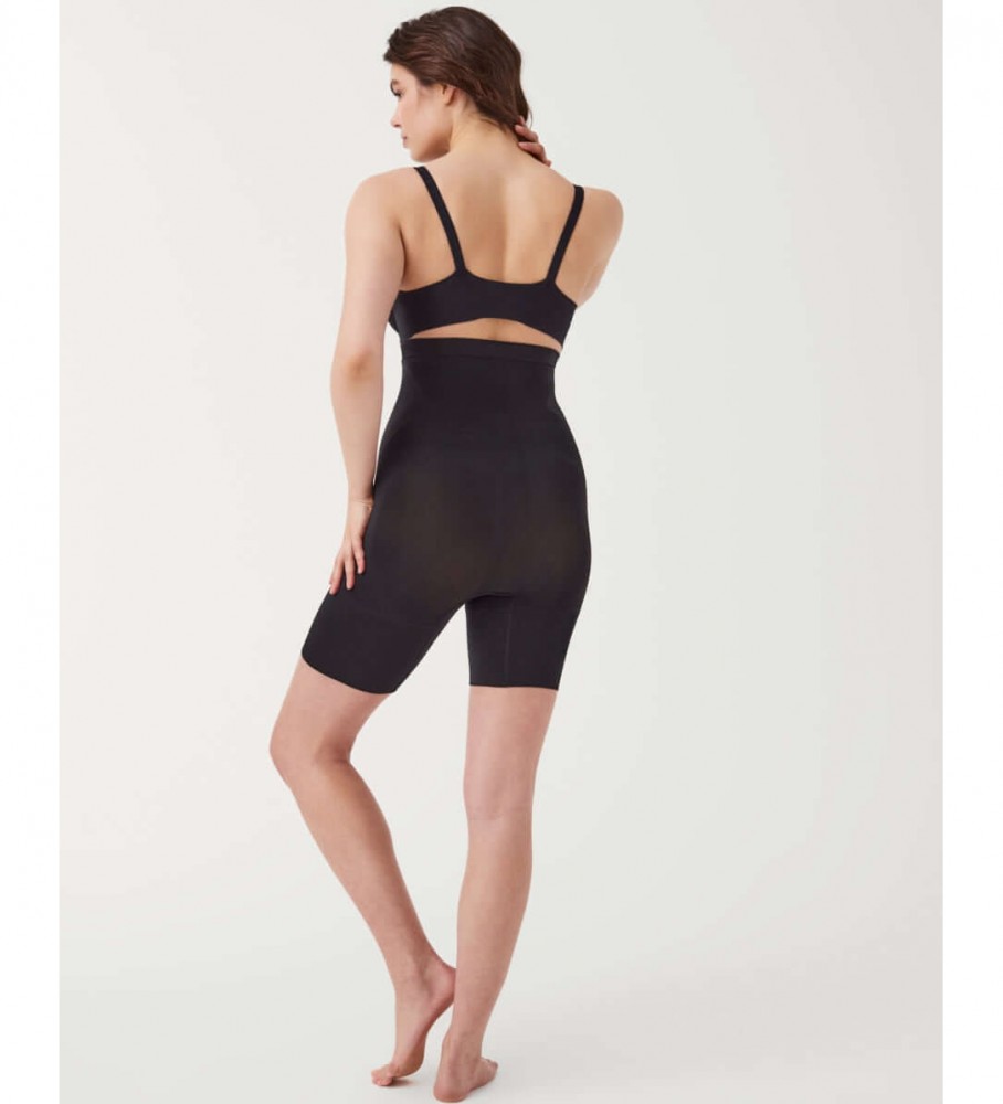 Meia-calça super modeladora SPANX nude preta de cintura alta