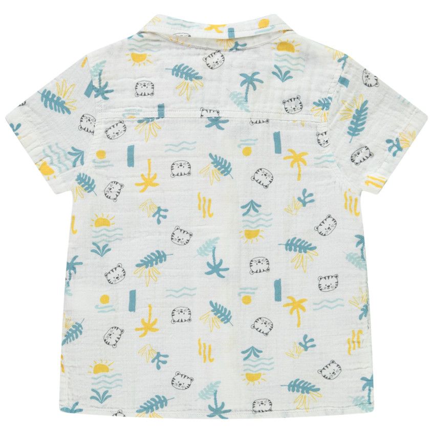 Chemise manches courtes imprimé tigres pour bébé garçon - Blanc