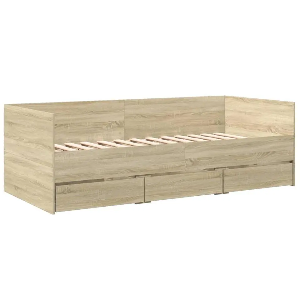 vidaXL - Bed met lades - Sonoma eikenkleurig - Hout - 90 x 200 cm