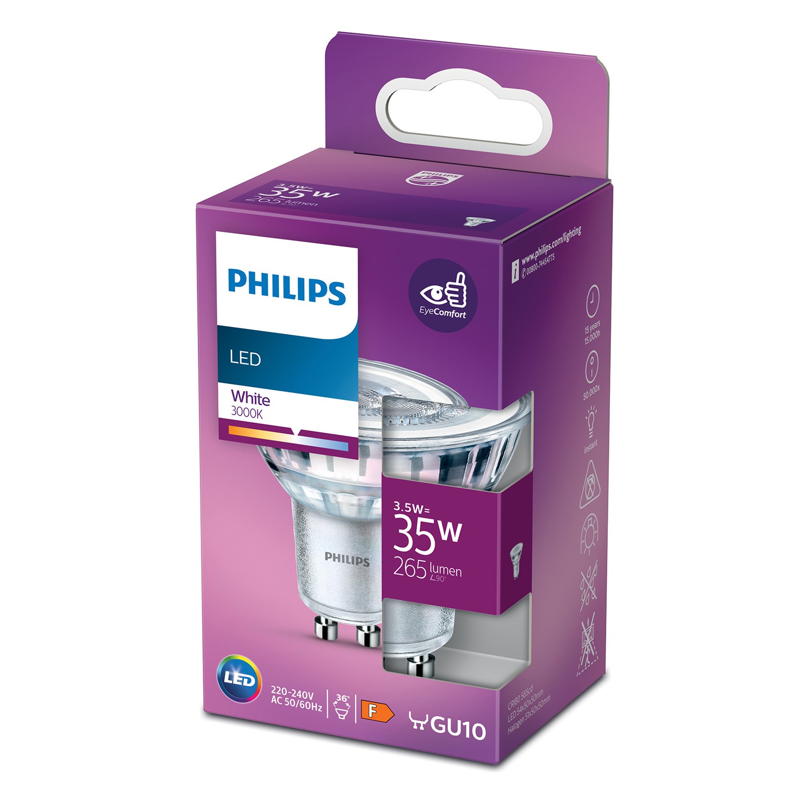 Philips LED-pære GU10 265 lm