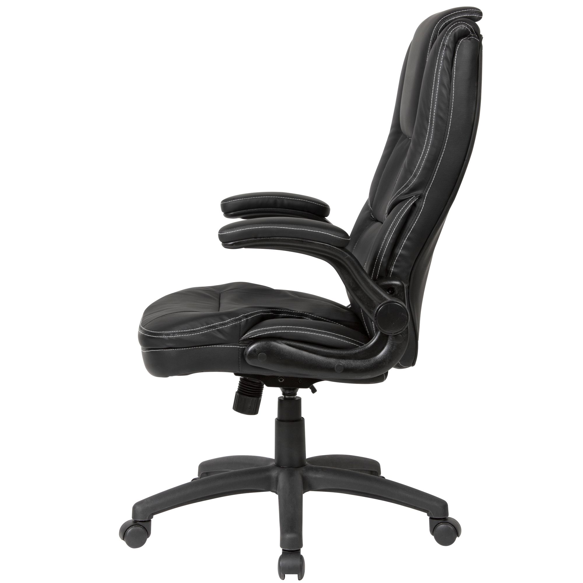 KADIMA DESIGN Schreibtischstuhl Kunstleder: Große Sitzfläche, hohe Rückenlehne, Kunstlederbezug, verstellbare Kopf- und Nackenstütze, Hartboden-Doppellaufrollen, 120 kg Belastbarkeit.