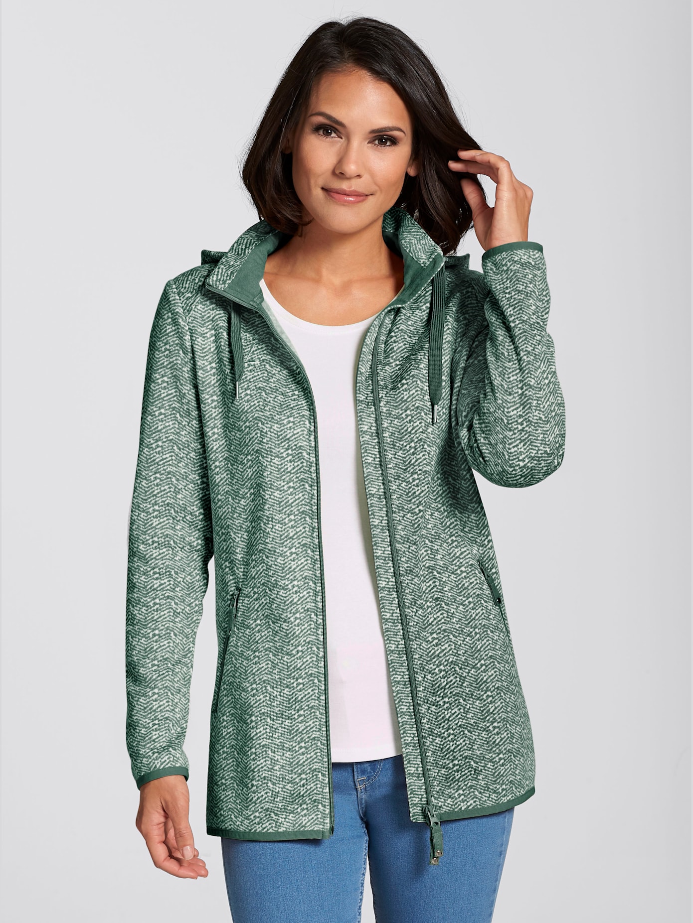 Veste polaire effet tricoté