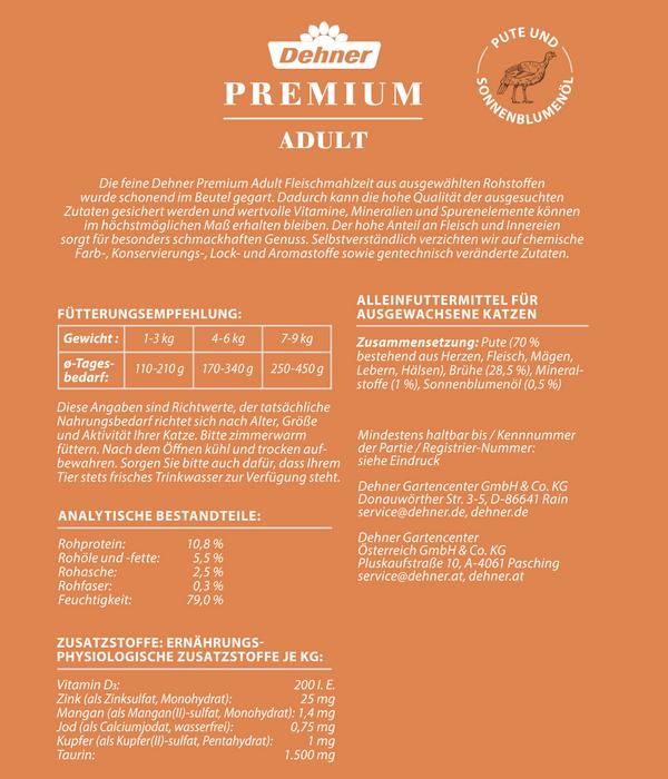 Dehner Premium Nassfutter für Katzen Adult,