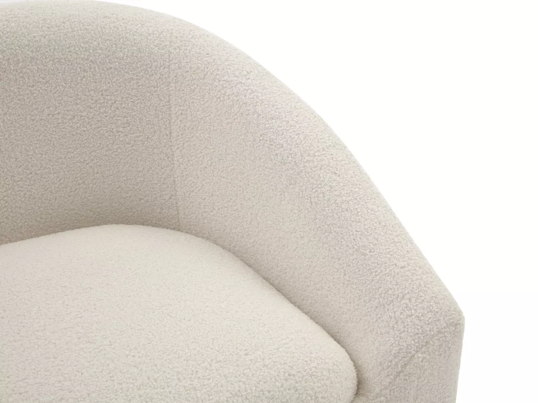 Canapé 2 places en tissu bouclette blanc OSSANA