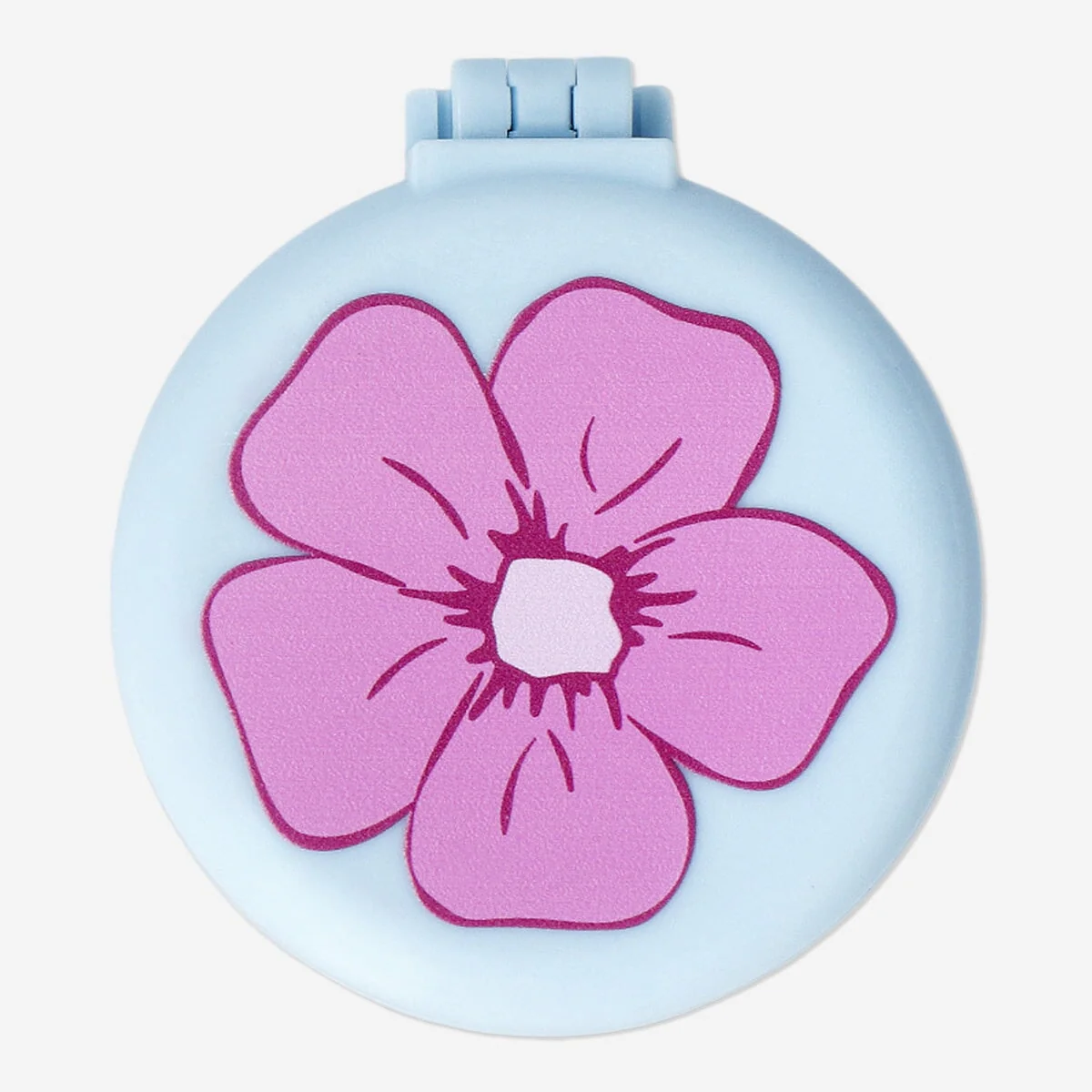 Sammenklappelig hårbørste med blomsterprint og spejl
