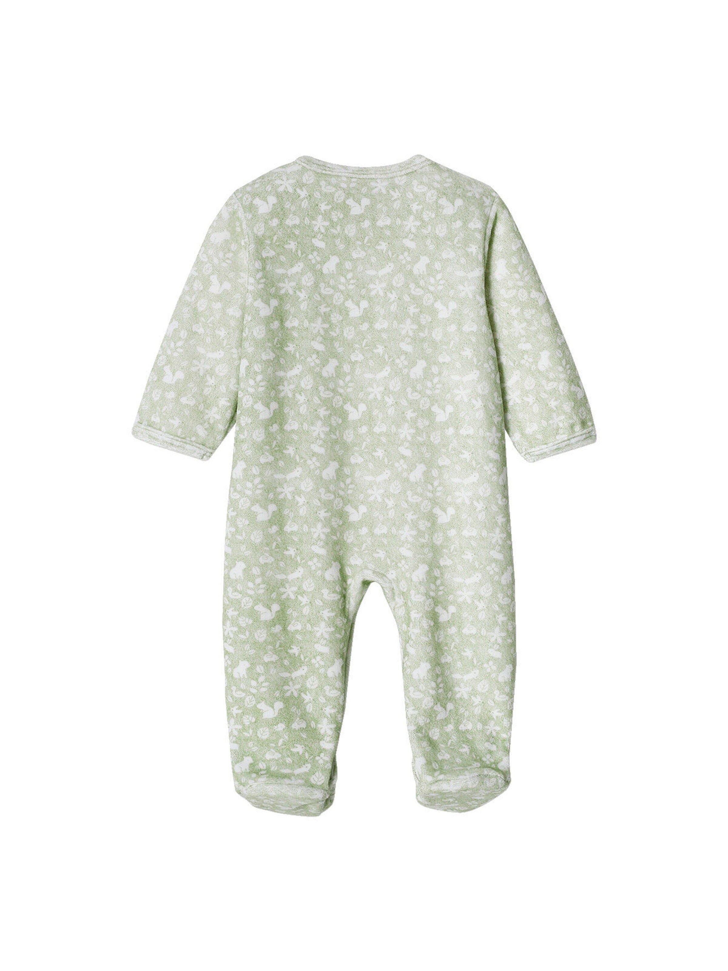 Vertbaudet Baby Samt-Strampler, Hase aqua