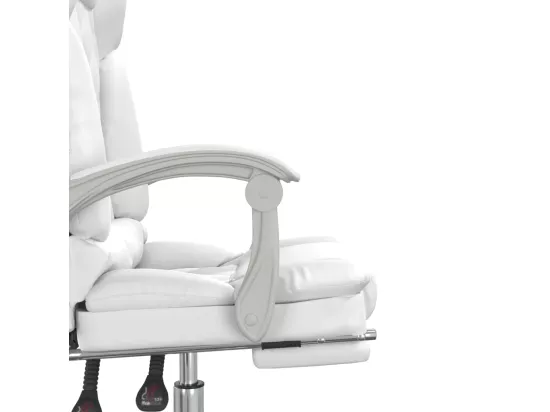 Fauteuil de massage inclinable de bureau Blanc Similicuir