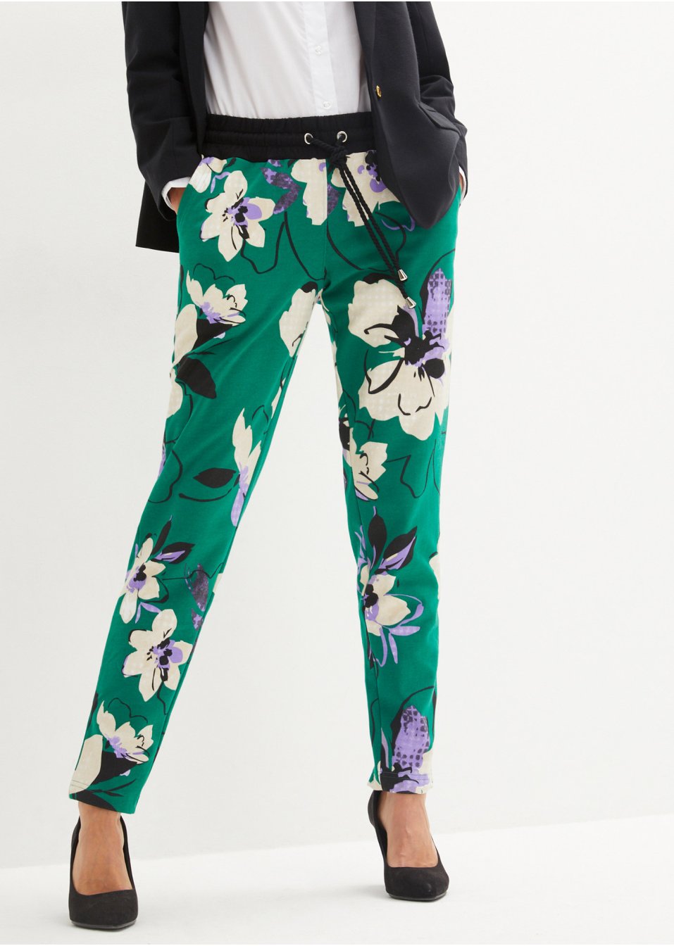 Pantalon sweat à imprimé floral