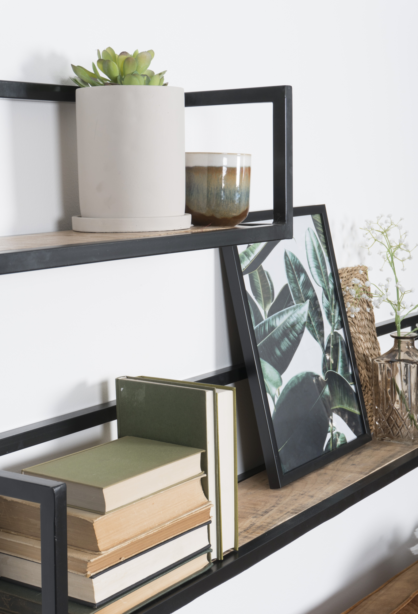Wandplank Vintage Zwart Mangohout 140 cm