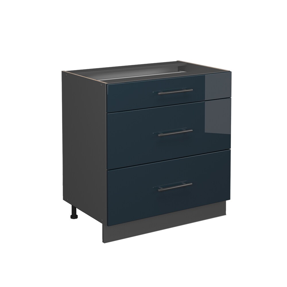 Vicco Schubladenunterschrank Fame-Line Anthrazit Dunkelblau Hochglanz 80 cm ohne Arbeitsplatte
