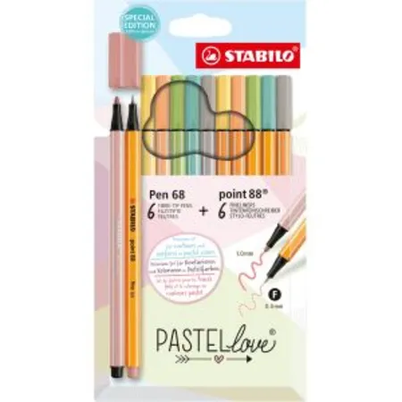 Stifte-Set – STABILO Pastellove Set – 12er Pack – Fineliner & Premium-Filzstifte