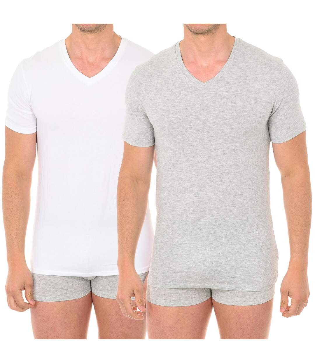 Pack- 2 men's short sleeve V-neck T-shirts D0A6E