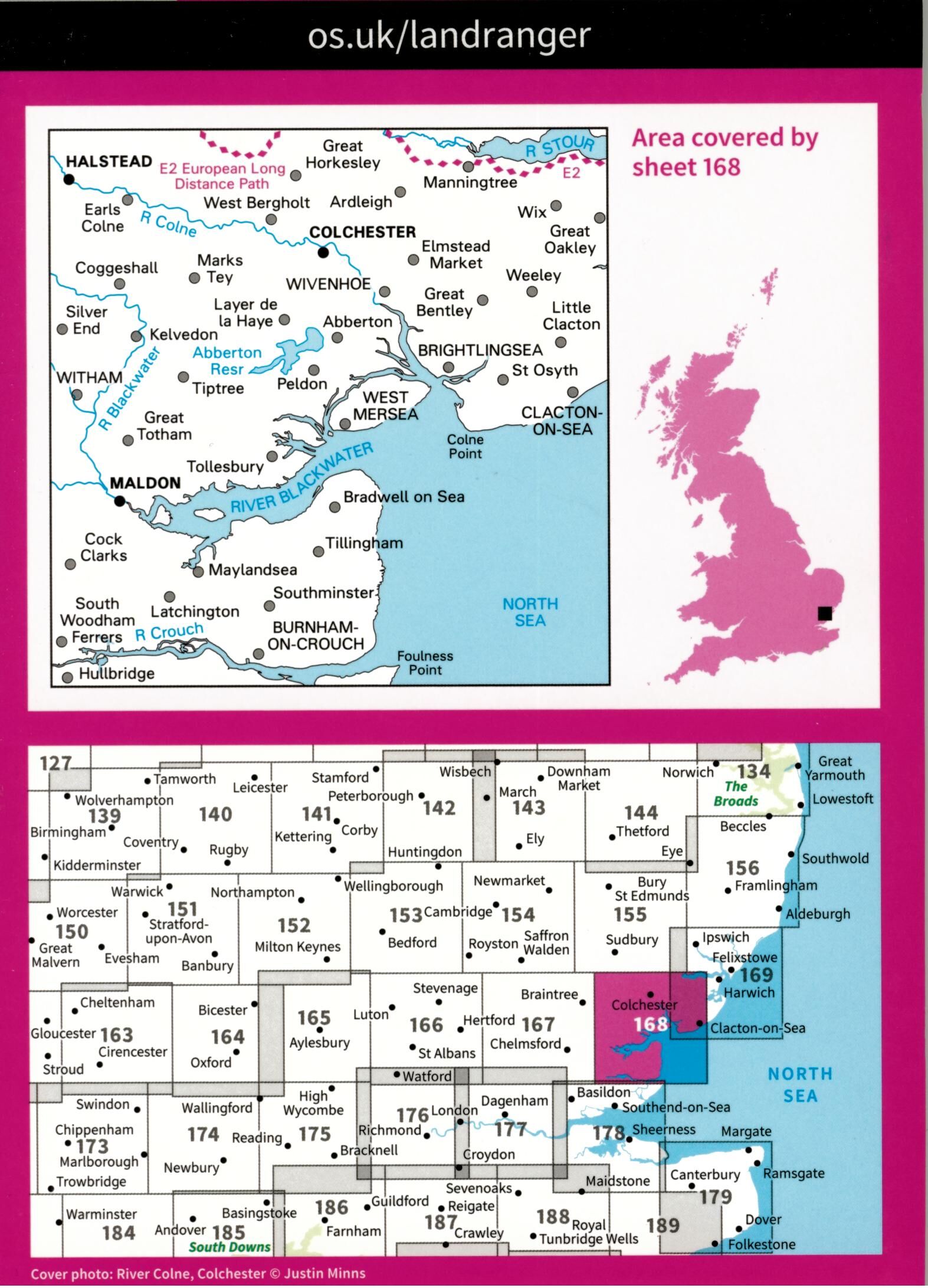 ORDNANCE SURVEY - 168 GB COLCHESTER 1 50 000
