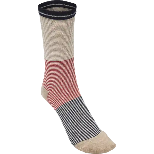 Socken 3er Herbst Streifen rot / bei 39 / 42