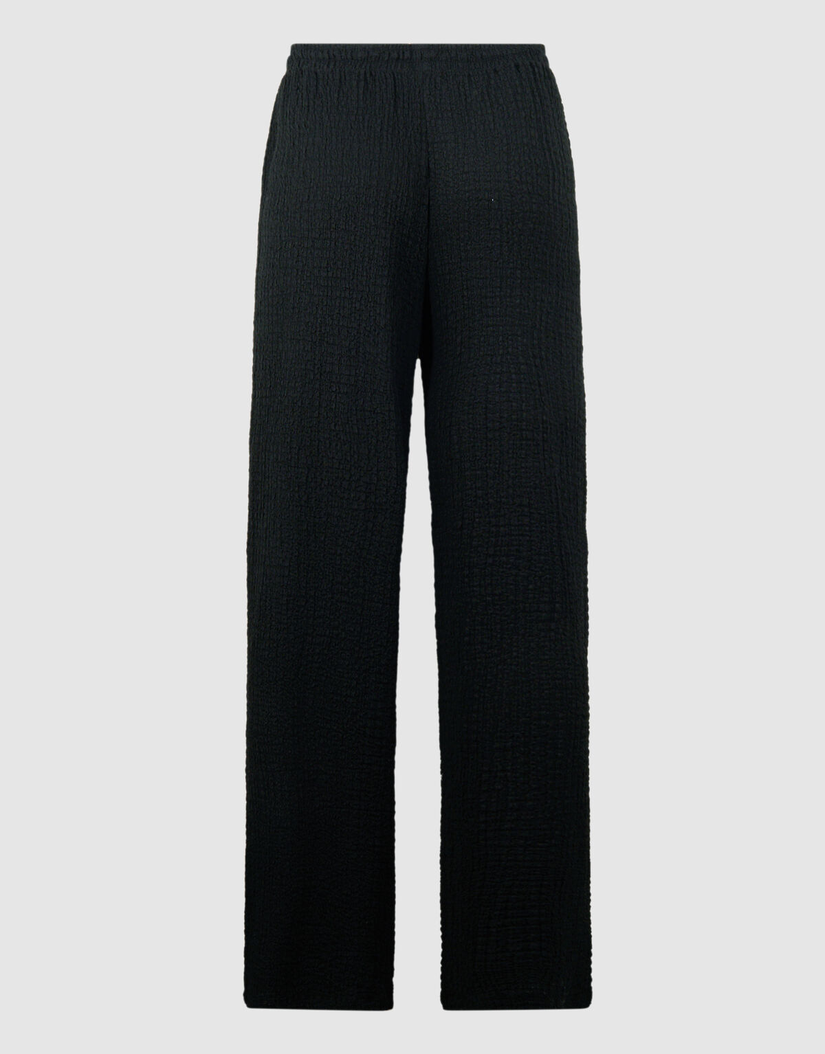 Crinkle Wide Leg Fit Broek Zwart