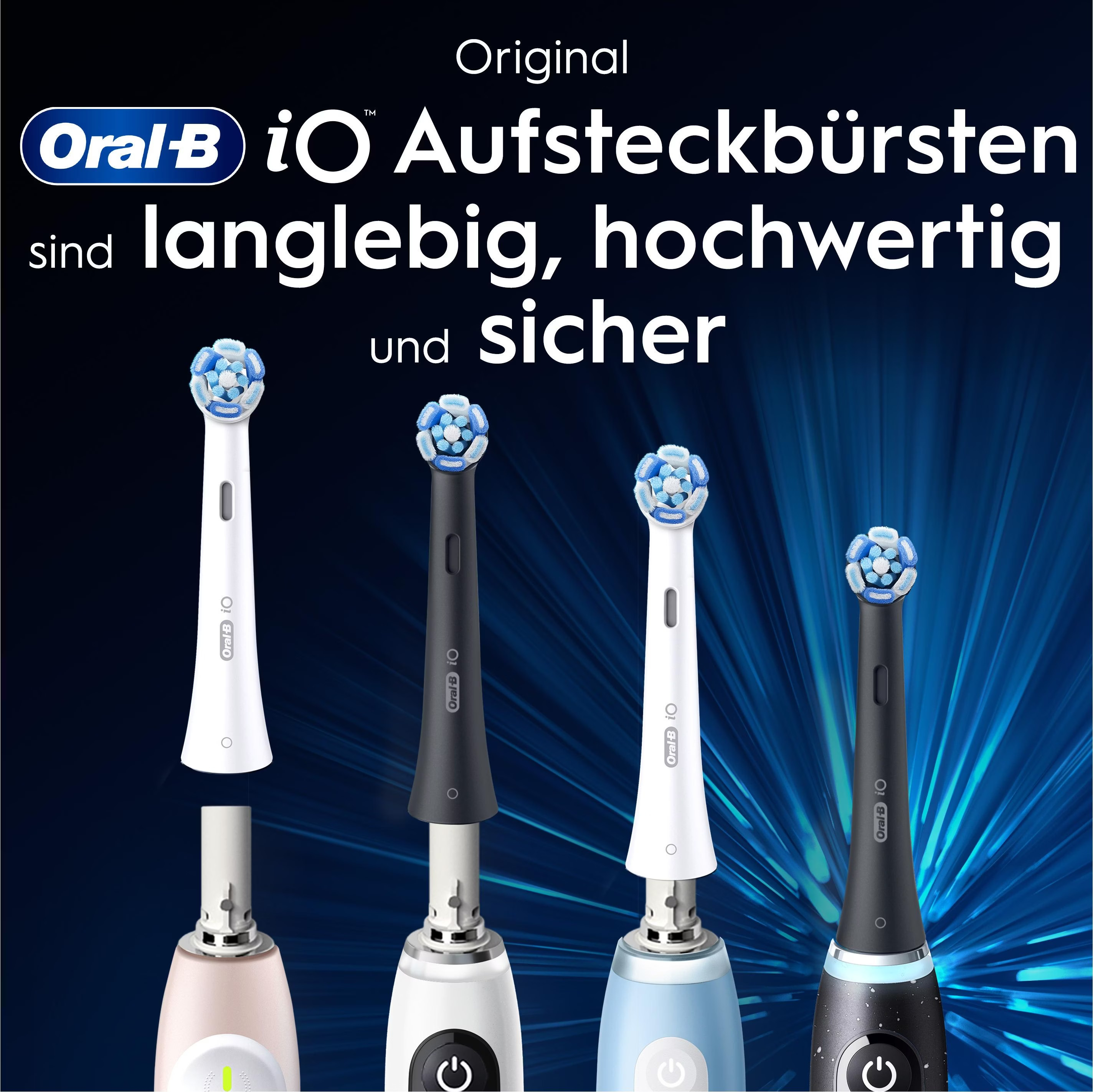 (8er Set) Ultimative Reinigung Ersatz Zahnbürstenkopf für Oral-B iO Elektrische Zahnbürsten - Schwarz