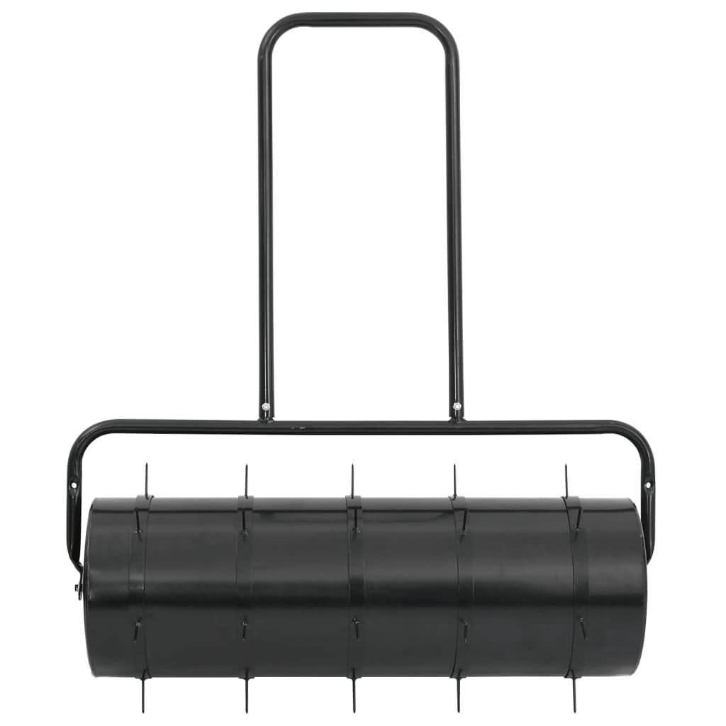 vidaXL Gazonrol met beluchter, zwart, 63 L, ijzer en staal