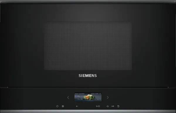 Siemens iQ700 BF722R1B1 - Mikrobølgeovn - til indbygning - 21 liter - 900 W - sort/rustfrit stål