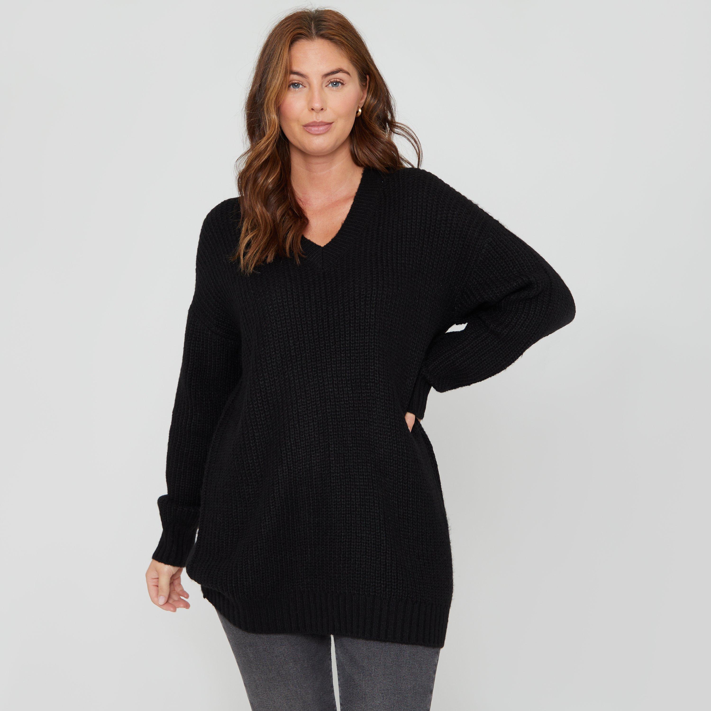 Be You Cosy V Neck Stretch Jumper Ld00