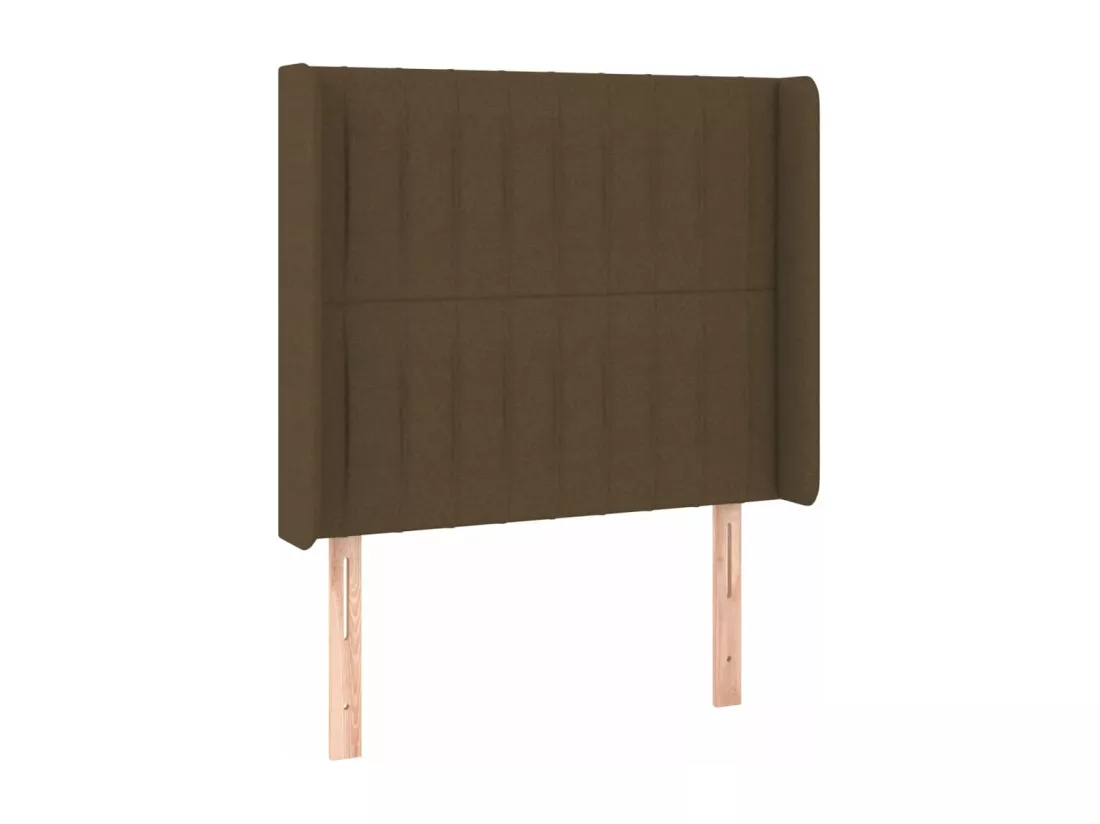 Sommier tapissier et matelas et LED Marron foncé 90x190cm Tissu