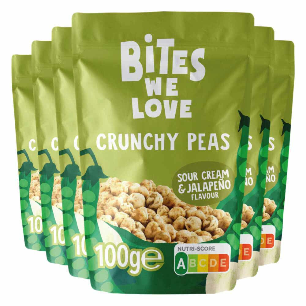 6x BitesWeLove Crunchy Peas Sour Cream & Jalapeño100 gr