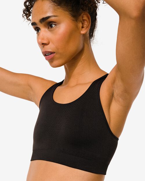 haut de sport sans coutures - support moyen noir
