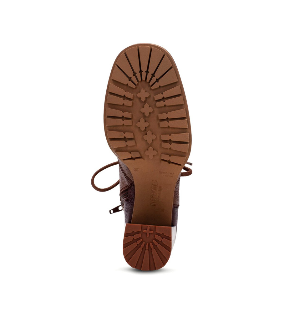Botas de cano curto Hispanitas Michelle em couro marrom - Salto de 7 cm -