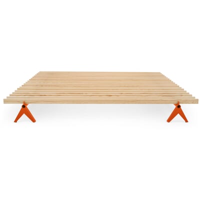 Bett Simplon - 160 cm, RAL 2001 Rotorange