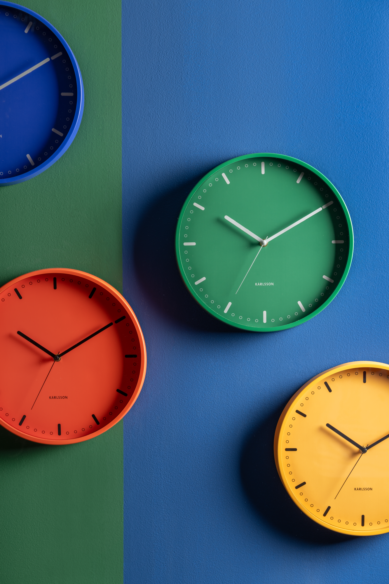 Wandklok Cool Retro Kobaltblauw