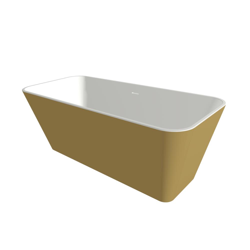 Xenz Christiano vrijstaand bad solid surface 170x75x65cm goud/wit