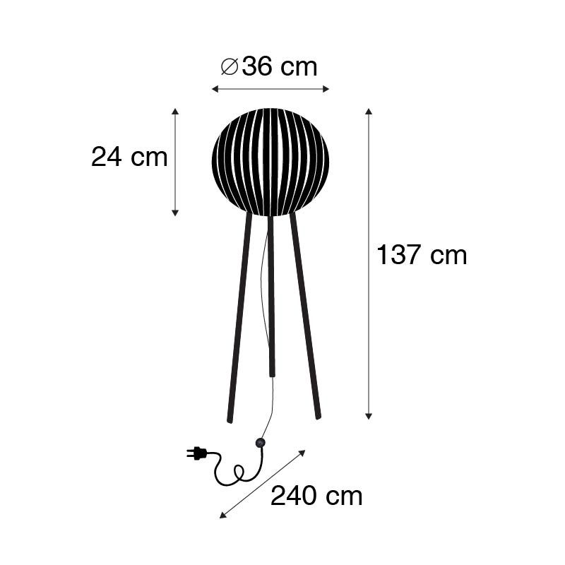 Moderne vloerlamp tripod zwart - Zoë