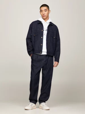 Jaqueta jeans com bolso envelope