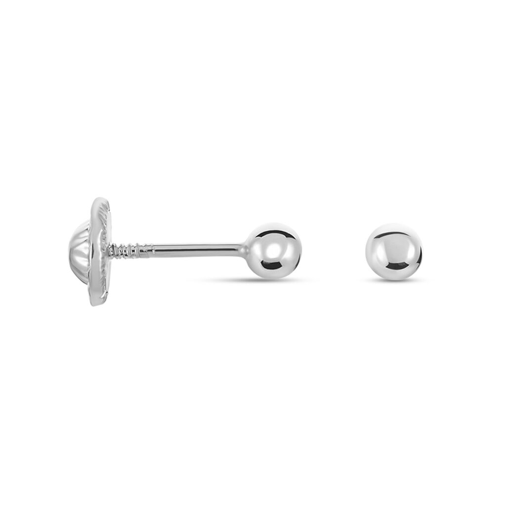 Boucles D'oreilles Puces Or Blanc Fidelia