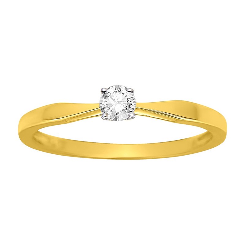 Solitaire Diamant 0.14CT - Or Jaune 18 carats