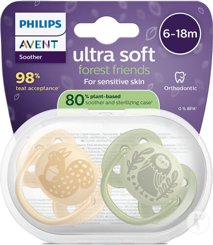 Philips Avent Sucette +6m Soft Motif 2 Pièces