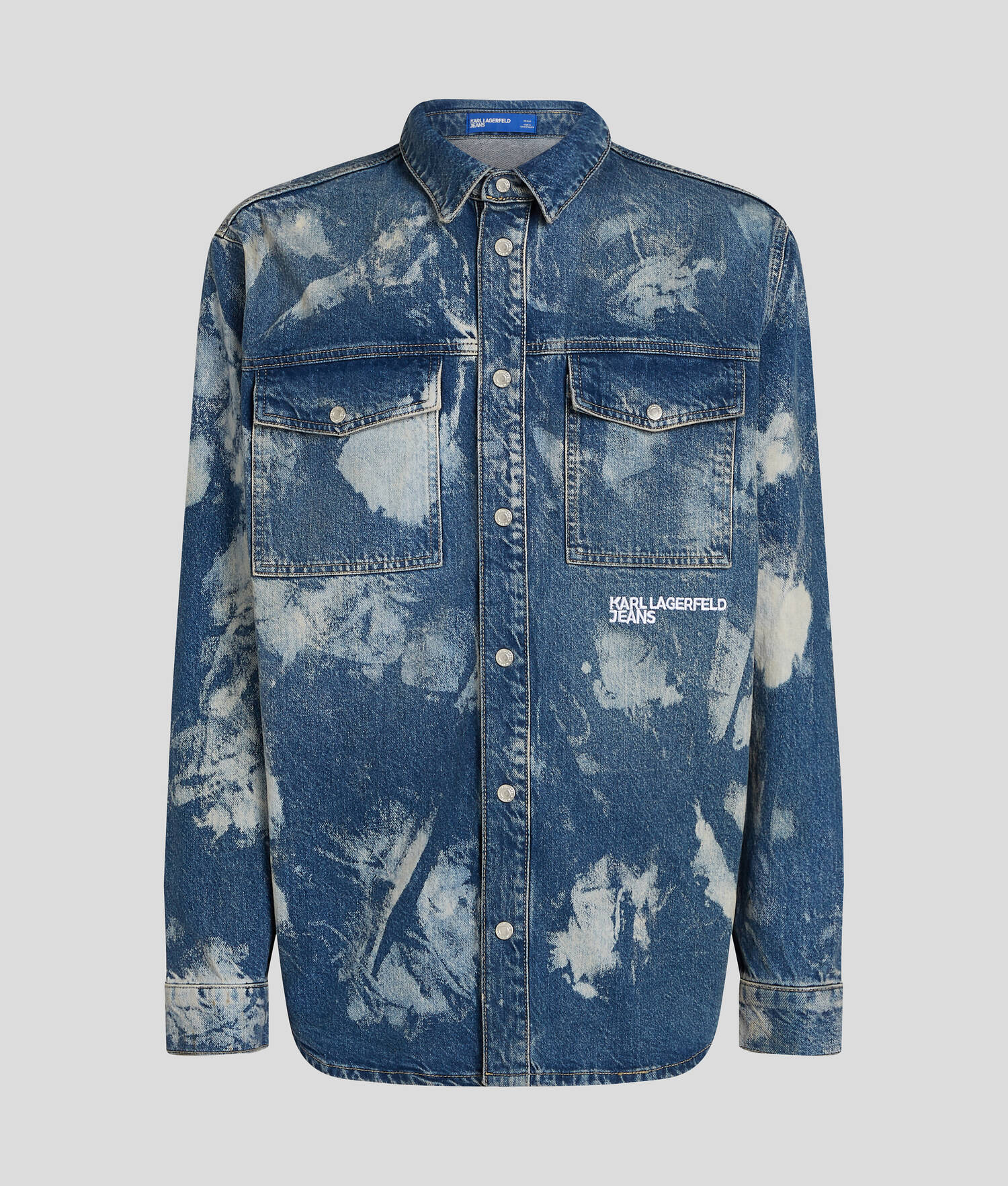 SURCHEMISE EN DENIM EFFET DÉLAVÉ - Denim blanchi