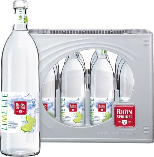 RhönSprudel Mineralwasser PLUS Limette Glas 12x0,75l (MEHRWEG)