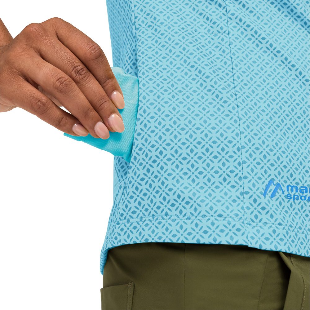 Maier Sports Pandy Polo Shirt Damen light blue allover