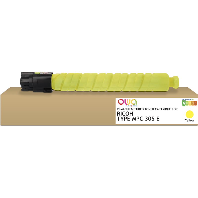 Toner remanufacturé OWA - standard - Jaune - pour RICOH 841597, RICOH 842080