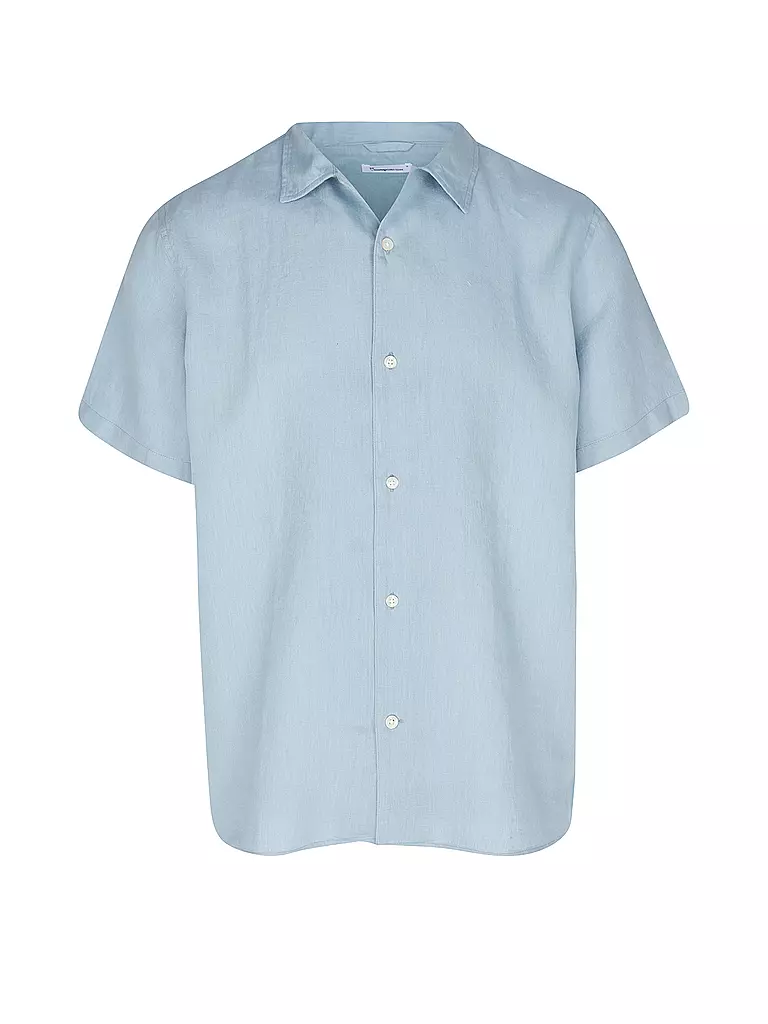 KNOWLEDGE COTTON APPAREL Leinenhemd hellblau