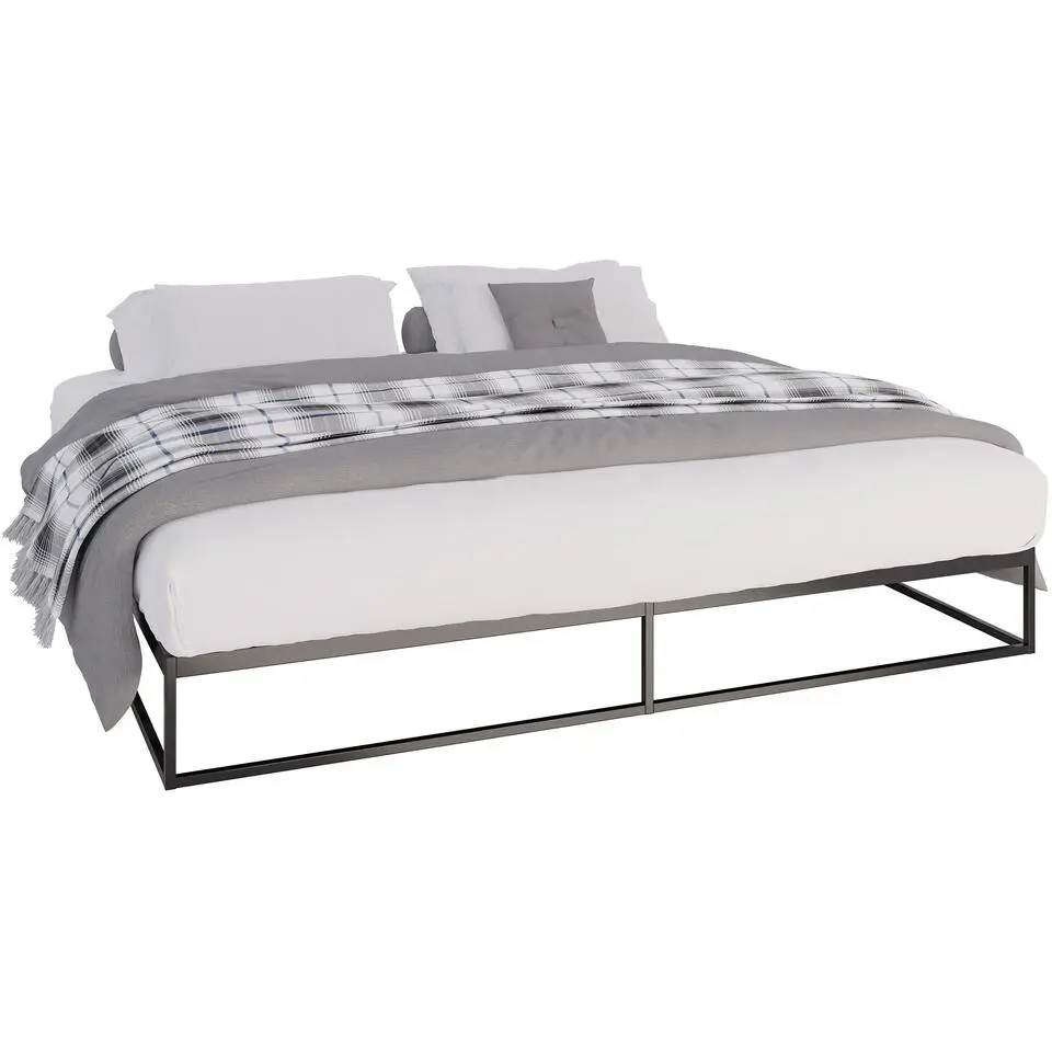 CLP Metalen bed Scala 200x200x25 cm - Zwart