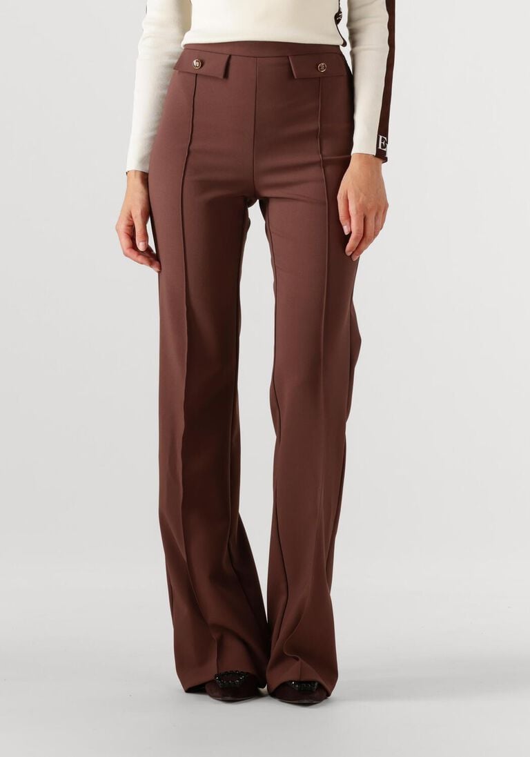 bruine elisabetta franchi wijde broek pants